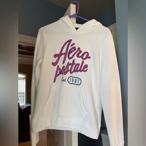 Aeropostale white hoodie. In excellent condition. Size large